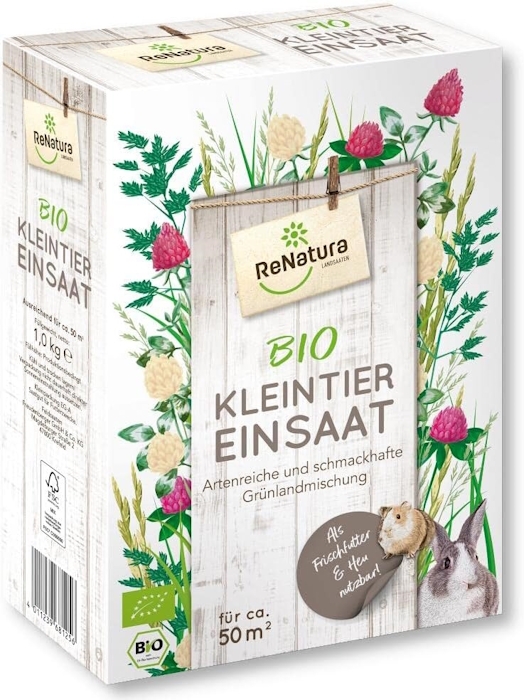 ReNatura Bio Kleintiereinsaat Kleintierwiese Nutztierwiese Nagerwiese  1 kg für ca. 50 m²