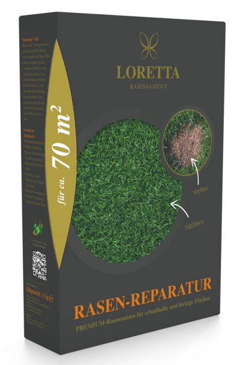 Loretta Rasen-Reparatur Rasensamen Mantelsaat 1,1 kg reicht für ca. 70 m²