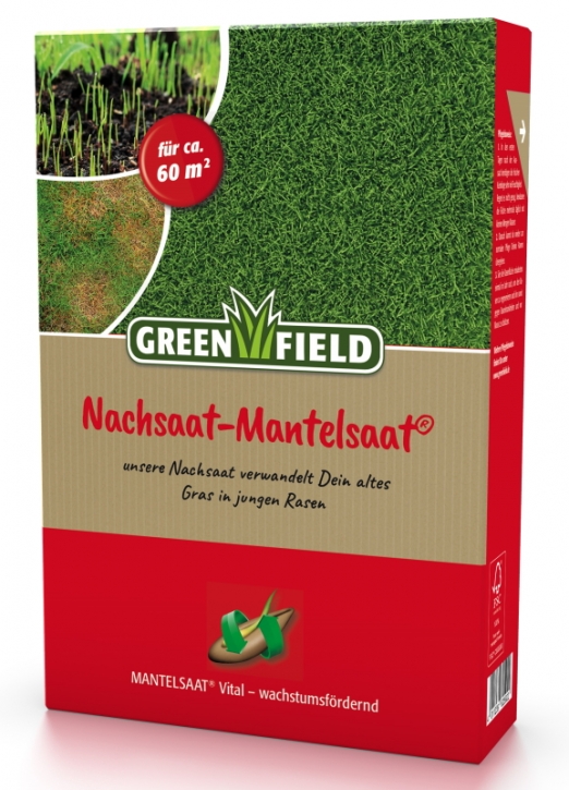 Greenfield Rasen Nachsaat Mantelsaat 1 kg für ca. 60 m²