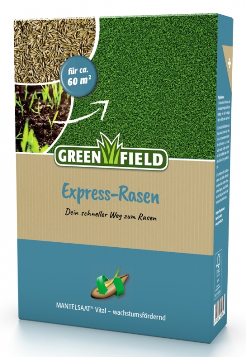 Greenfield Express-Rasen Rasensamen 1 kg Mantelsaat für ca. 60 m²