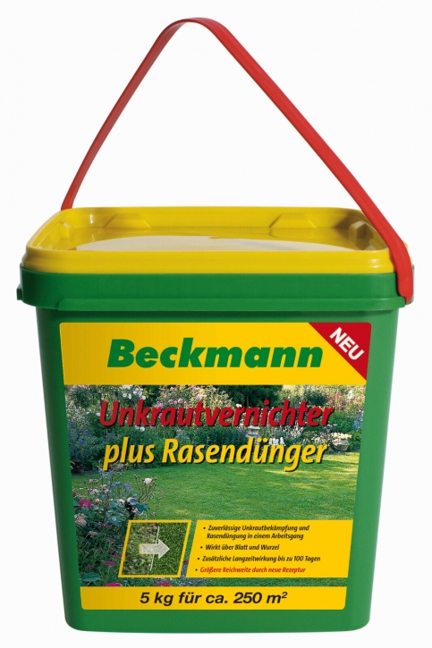 5 kg Beckmann Rasendünger mit Unkrautvernichter für ca. 250 m²