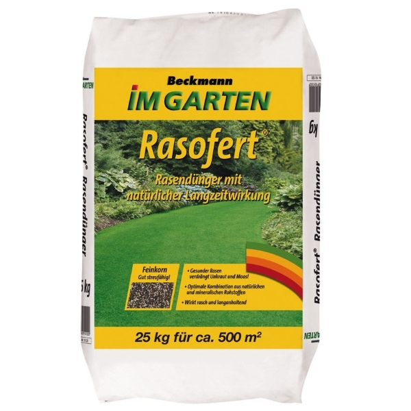 Rasen Dünger Rasofert org.min. 25 kg für 500 m²