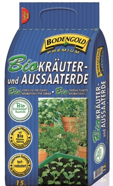 Bodengold Bio Kräuter u. Aussaaterde 15 Liter