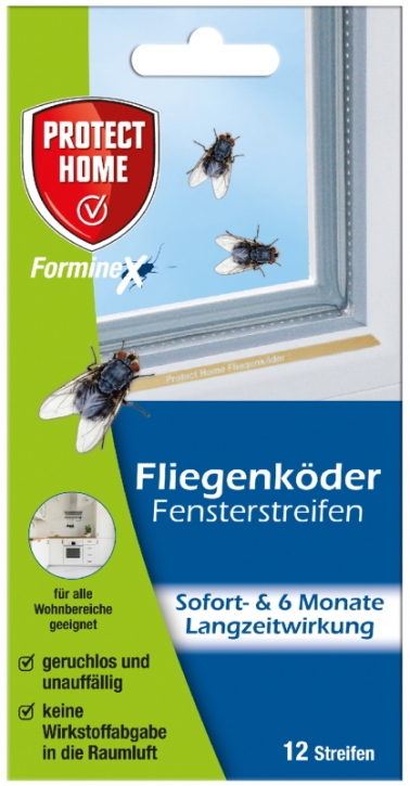 Protect Home FormineX Fliegenköder Fensterstreifen 12 Stück Fliegenbekämpfung