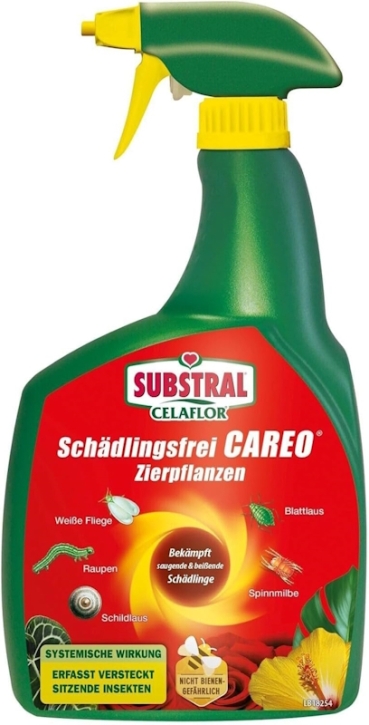 Substral Schädlingsfrei Careo Zierpflanzen, gegen Schädlinge wie Blattlaus, Schildlaus, Wolllaus, Raupen, 800 ml