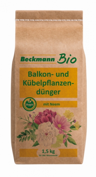 BIO Balkon und Kübelpflanzendünger mit Neem Beckmann 1,5 kg