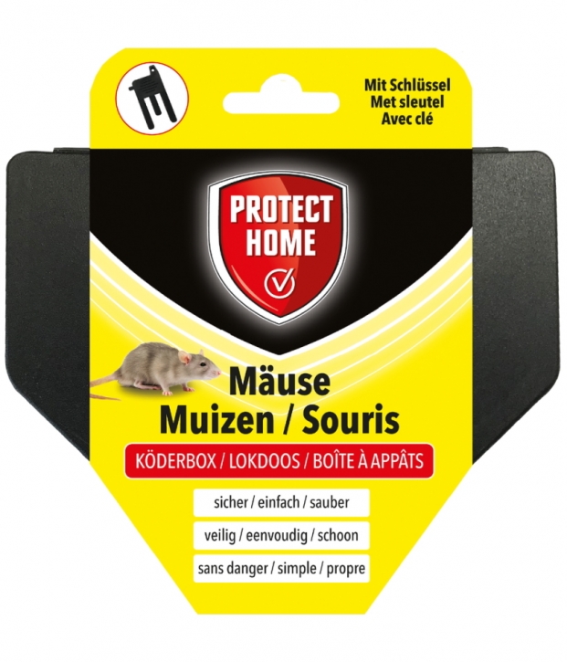 PROTECT HOME Mäuse Köderbox für Mäusegift, sichere Ausbringung von Mäuseködern